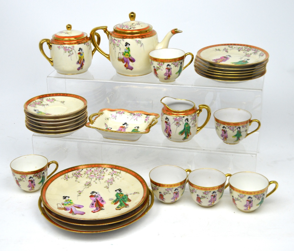 A well presented Noritake tea service comprising six cups and saucers, six sandwich plates,