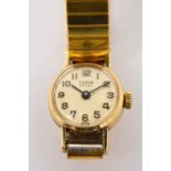 Tudor by Rolex; a 9ct gold ladies' wristwatch,