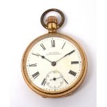 Waltham Mass; a gold plated crown-wind 'Stark' pocket watch,