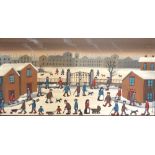 HORSFIELD; oil on board, industrial scene in the style of Lowry, signed lower-right, 39 x 75cm.