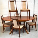 A c1970s G-Plan oval teak extending dining table,