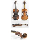 A full size German violin with spurious 'Maggini' label,