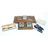 A collection of fountain pens including a Waterman's example with 14 KT gold nib,