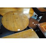 A small circular occasional table and an oak occasional table (2).