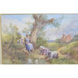 AFTER MYLES BIRKET FOSTER; a coloured print,