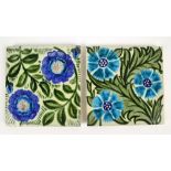 A matched pair of William de Morgan tiles,