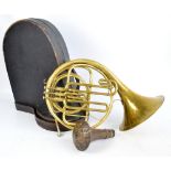 Boosey & Co; a case brass French horn, inscribed 'S.