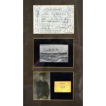 A decorative Titanic montage framed in three sections and glazed.