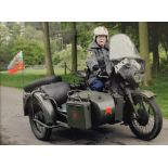A 1952 Russian IMZ URAL M:72 motorcycle and side car, reg:VAS306.