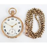 WE WATTS OF DERBY; an early 20th century 9ct yellow gold open face crown wind pocket watch,