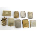 A collection of silver plated, brass and other vesta cases,