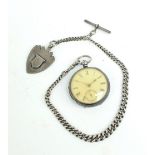 A late 19th century hallmarked silver open face key wind pocket watch,