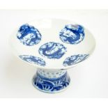 A late 19th century Chinese porcelain stem cup,