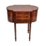 An early 19th century mahogany work table,