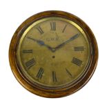 Railway interest; a circular oak framed station clock,