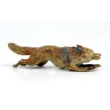 A c.1900 Austrian cold painted bronze figure of a running fox, unmarked, length 11.5cm.