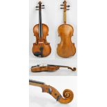 A full-size German violin, unlabelled, the two-piece back 35.5cm.