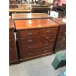 A Victorian mahogany chest of two short and three long graduated drawers to a plinth base,