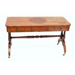 An early 19th century rosewood and satinwood crossbanded sofa table,