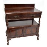 An early 20th century mahogany sideboard buffet with galleried back,