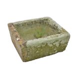 A small reconstituted rectangular trough, 45 x 40cm.