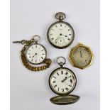 A French 18ct gold octagonal open face crown wind pocket watch with Swiss movement,
