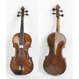 A full size probably German violin, unlabelled,