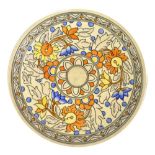 CHARLOTTE RHEAD; a Crown Ducal charger with tube line decoration, signed to base and no.