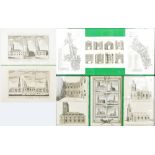 A small group of 18th century black and white building engravings,