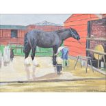 BERNARD McMULLEN (born 1952); oil on board, 'Jersey Shire Horse', signed to lower right and titled,