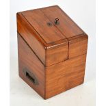 An early Victorian mahogany four section decanter box,