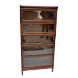 GLOBE WERNICKE; oak five tiered stacking bookcase.