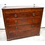 A late 19th century mahogany chest of drawers,