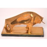 ARTHUR DOOLEY (1929-1994); a bronze figure of a bull, signed with foundry stamp, length 34cm.