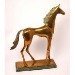 ARTHUR DOOLEY (1929-1994); a bronze figure of a horse on a green marble plinth,