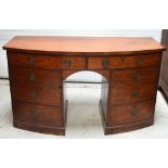 A 19th century mahogany eight-drawer bow-fronted kneehole sideboard, width 159cm.