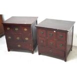 An Oriental-style chest with varying-sized faux drawers,