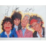 SEBASTIAN KRUGER; a caricature print of the Rolling Stones,