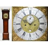 A George III oak and mahogany crossbanded longcase clock,