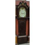 An early 19th century oak and mahogany crossbanded longcase clock,