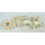 A Royal Doulton 'Bunnykins' part breakfast set including two bowls, cups, plates and an egg cup.