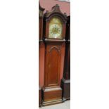 A 19th century oak longcase clock, the pagoda top above arched brass dial inscribed 'Obadha Body,