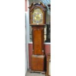 A 19th century oak and mahogany crossbanded longcase clock,