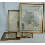 RICHARD BLOME; a 17th century and later hand coloured map of Devonshire,