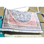 A blue ground Keshan carpet, 230 x 160cm.