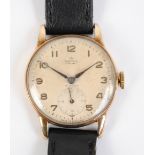 SMITHS; a 9ct yellow gold cased gentleman's railway interest wristwatch,