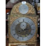 A brass longcase clock dial with eight day movement inscribed 'Michel Neilssen,