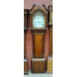 A 19th century oak and mahogany crossbanded longcase clock,
