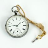 MERCER OF LONDON; a late Victorian hallmarked silver open face key wind pocket watch,