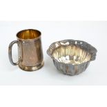 JOSEPH GLOSTER LTD; a George V hallmarked silver christening cup,